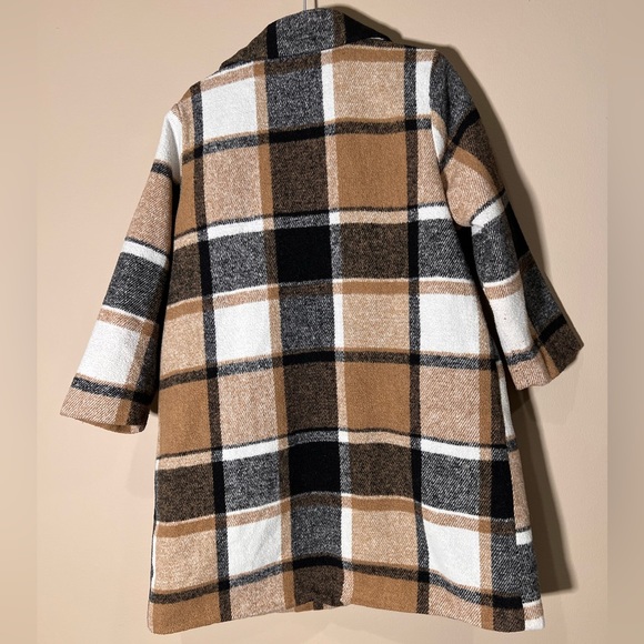Shein Plaid Overcoat Jacket Girls Size 5 Years - Picture 2 of 5